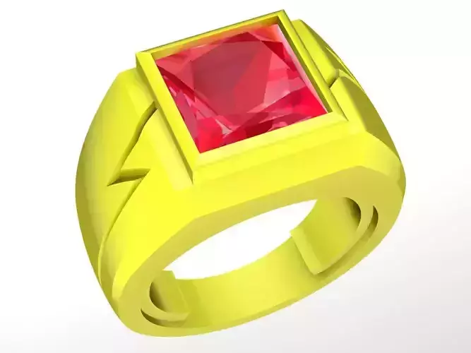 A5066 Simple Diamond Korean Men Ring 3D Print