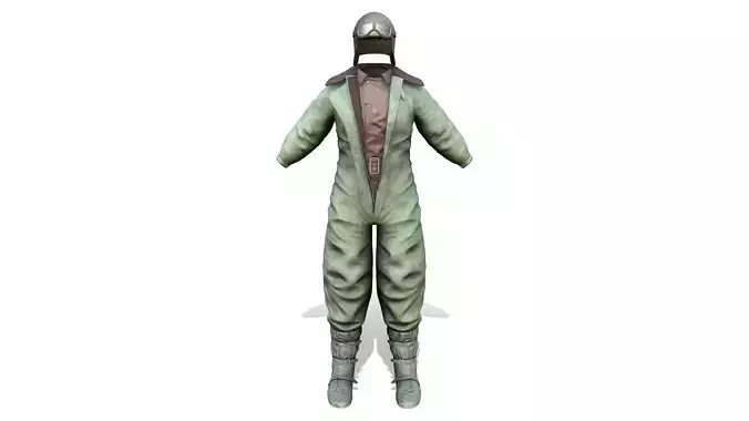 Old Vintage Green Pilot Full Uniform Outfit