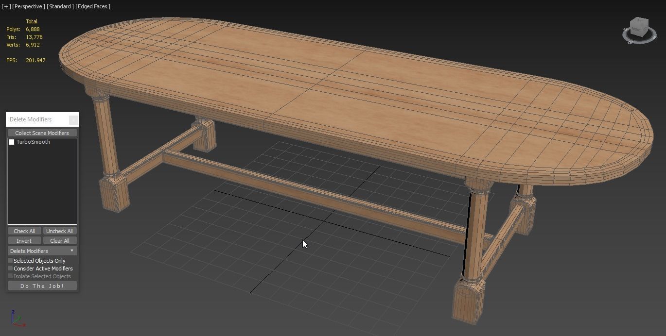 Breakfast table in light oak 3D model_6