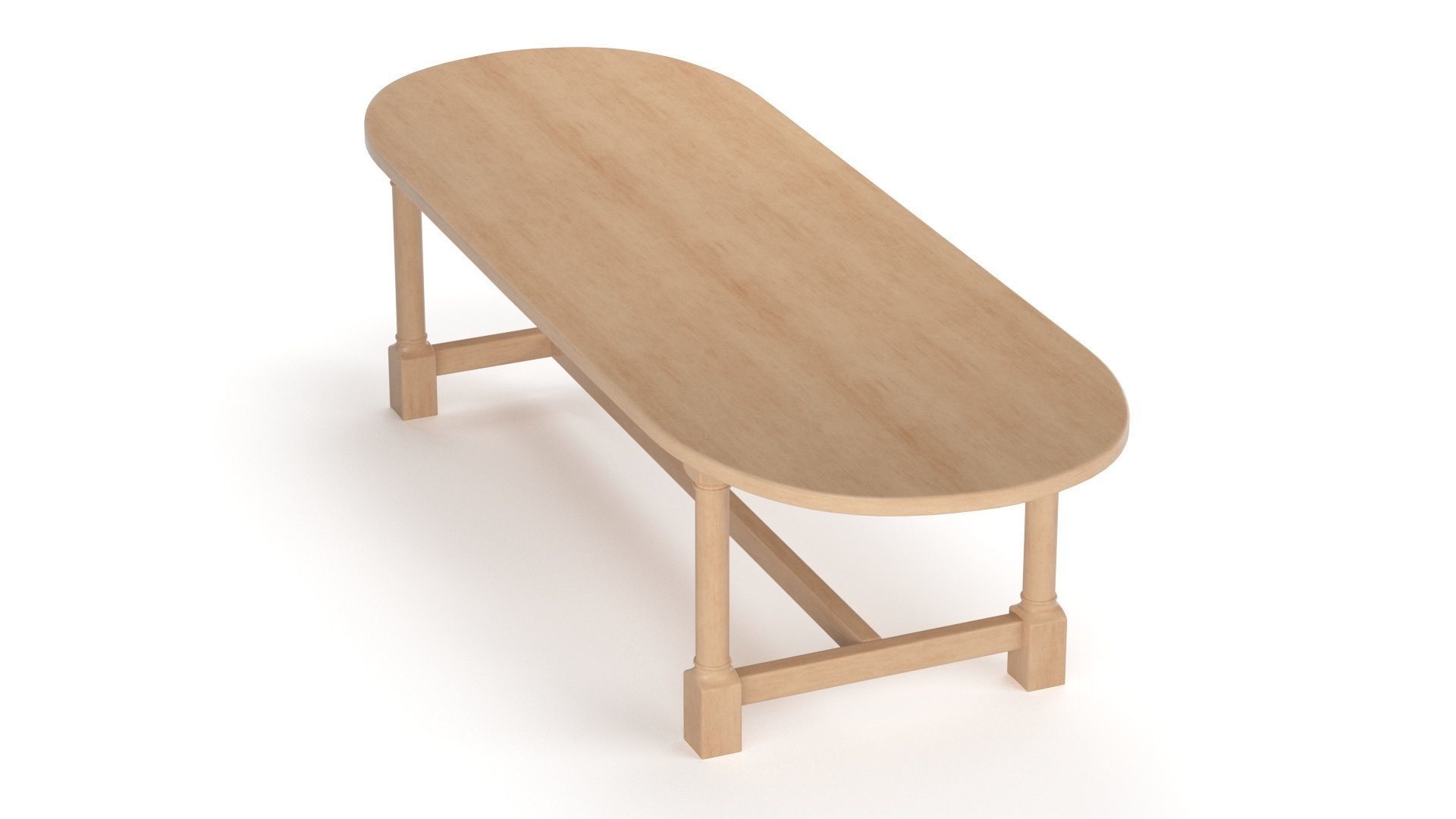 Breakfast table in light oak 3D model_27