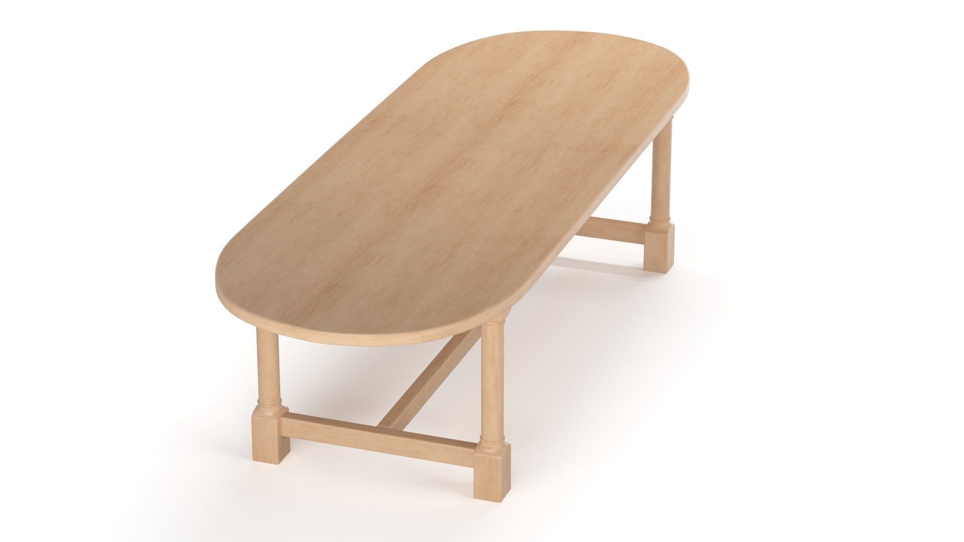 Breakfast table in light oak 3D model_25