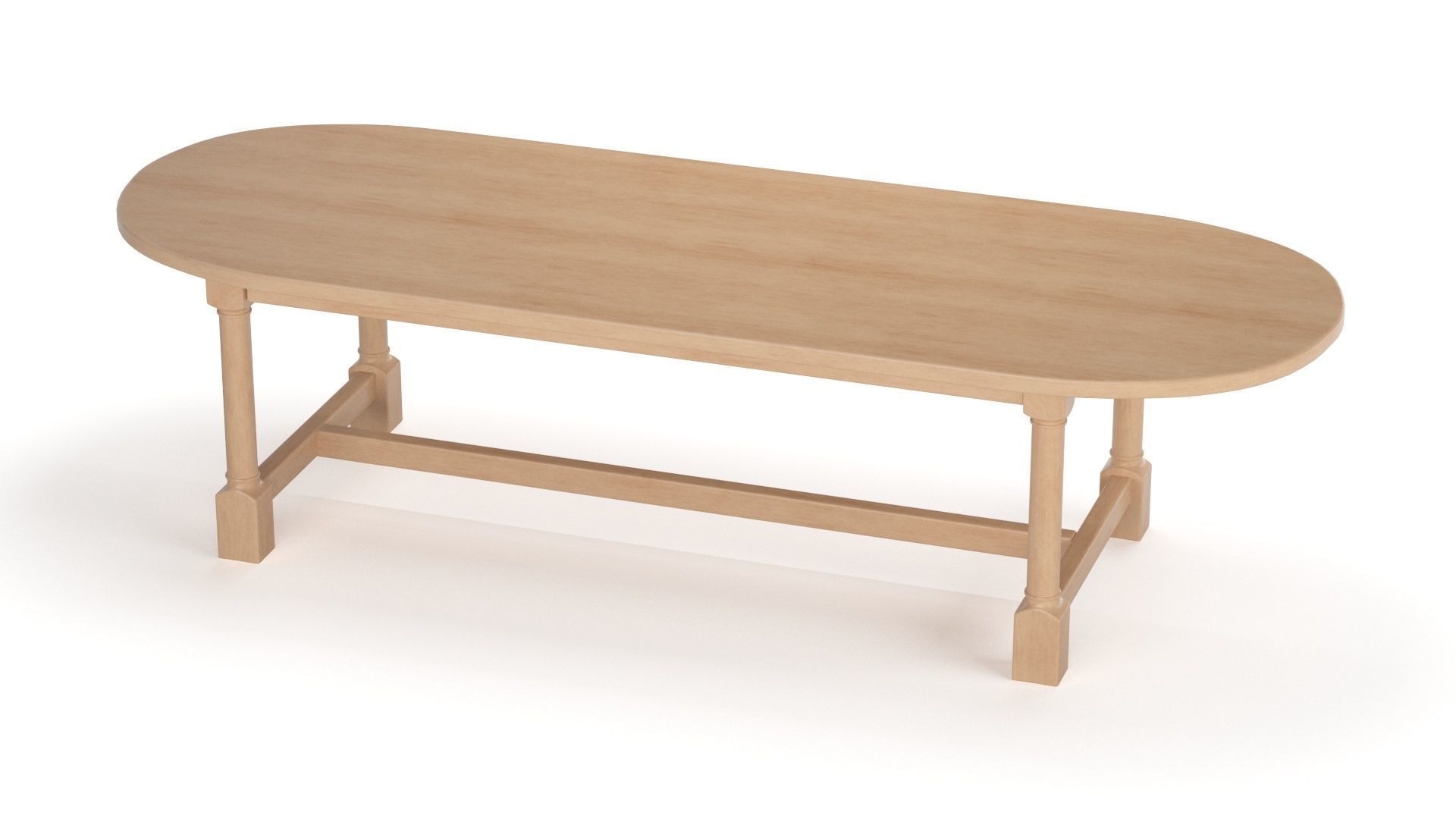 Breakfast table in light oak 3D model_13