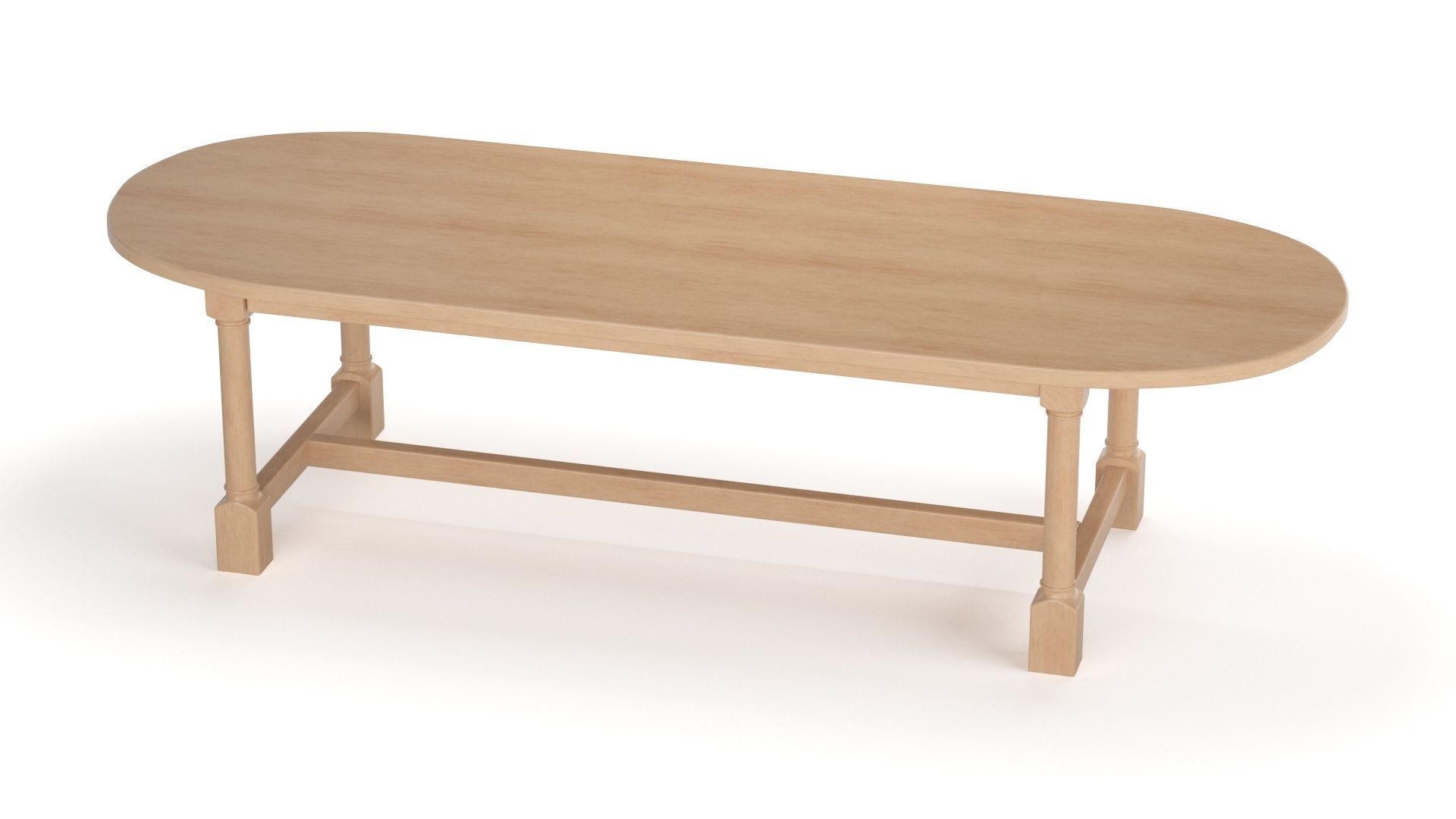 Breakfast table in light oak 3D model_14