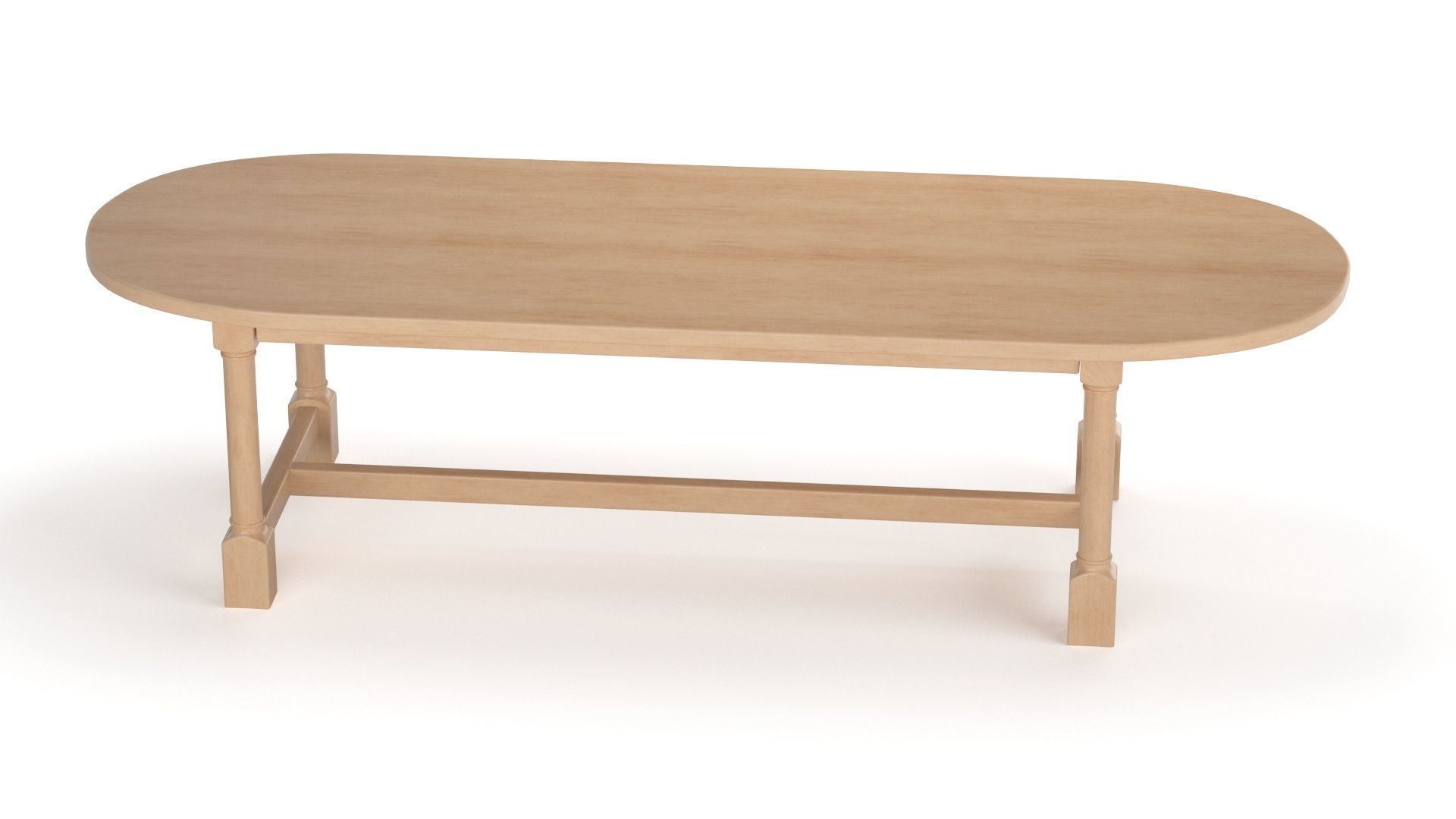 Breakfast table in light oak 3D model_15