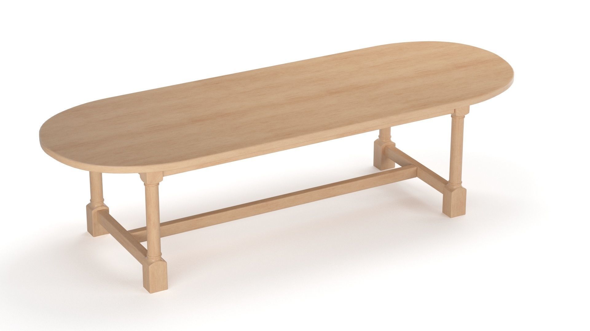Breakfast table in light oak 3D model_17