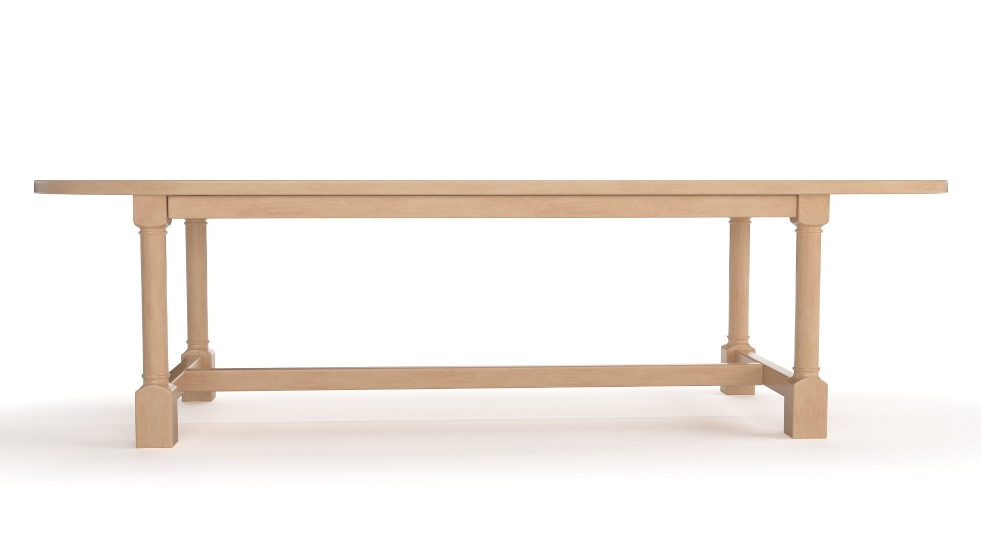 Breakfast table in light oak 3D model_8