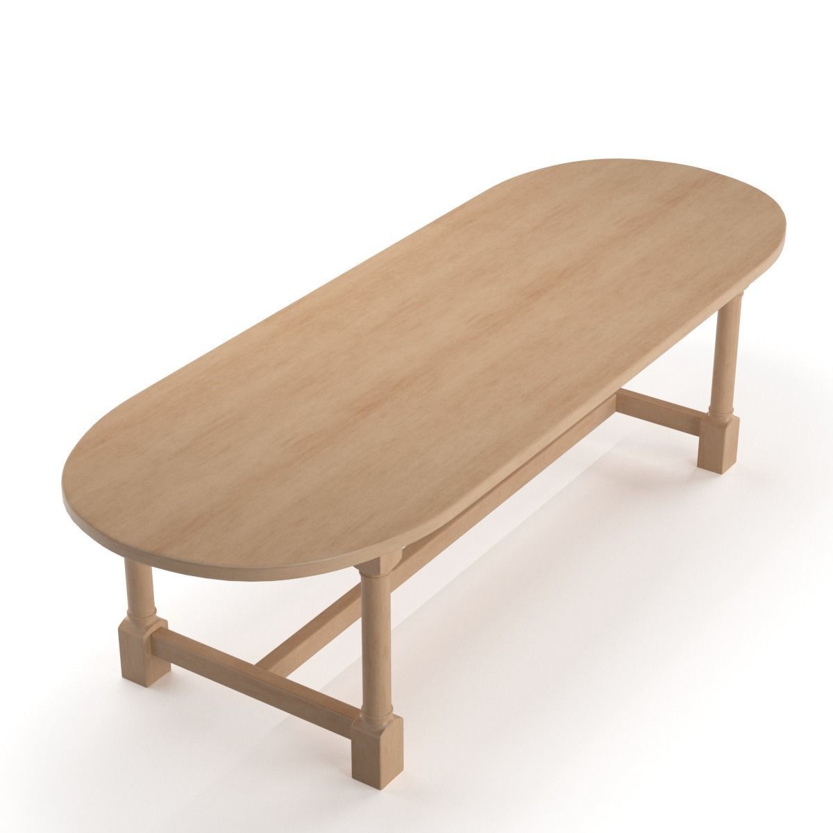 Breakfast table in light oak 3D model_33