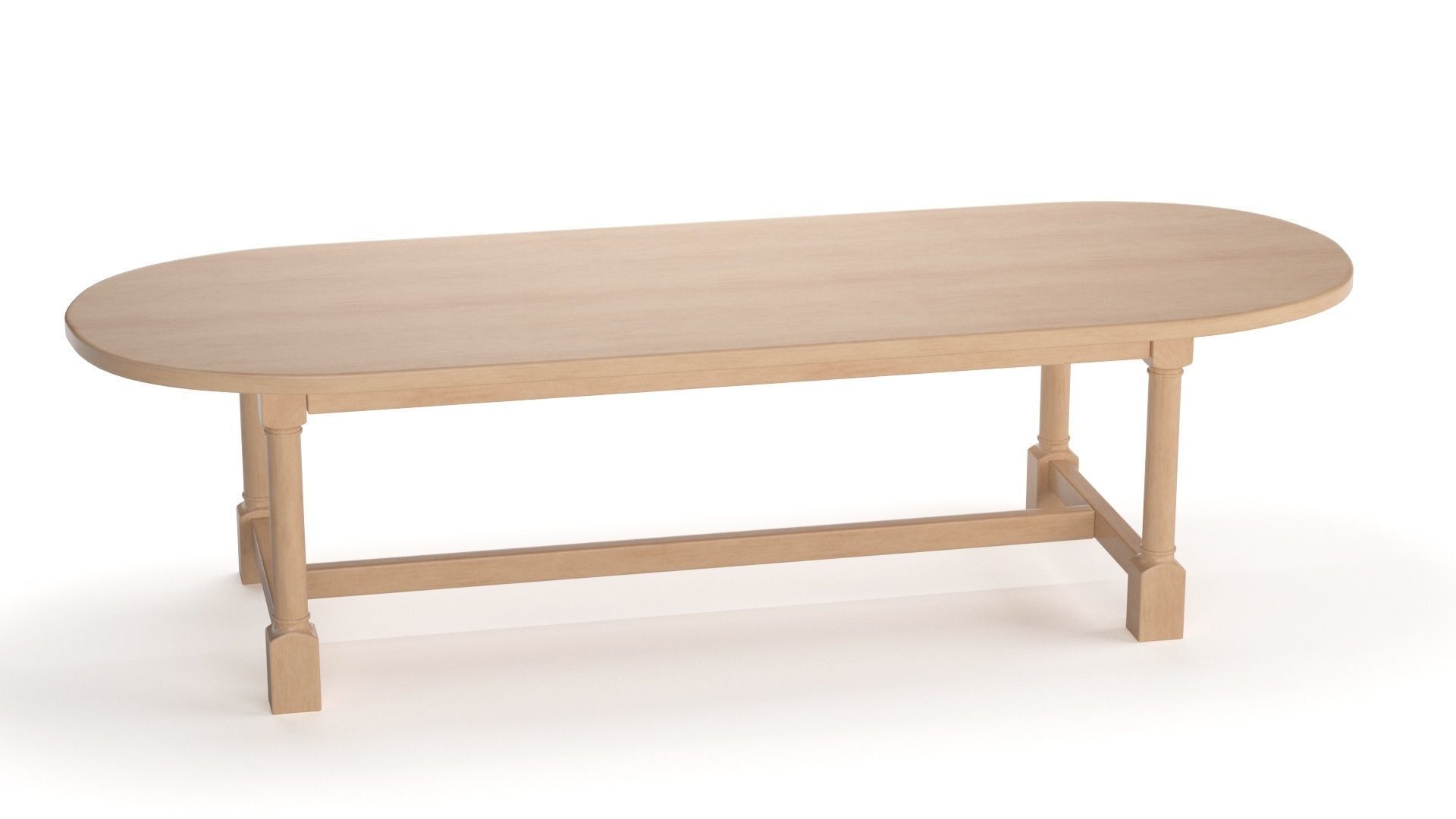 Breakfast table in light oak 3D model_12