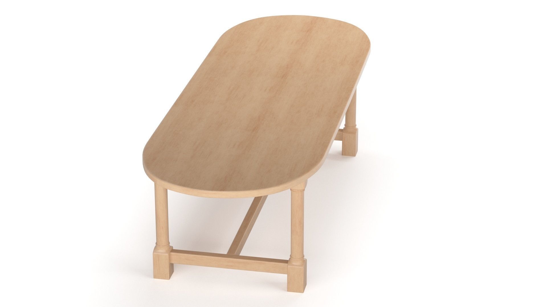 Breakfast table in light oak 3D model_19