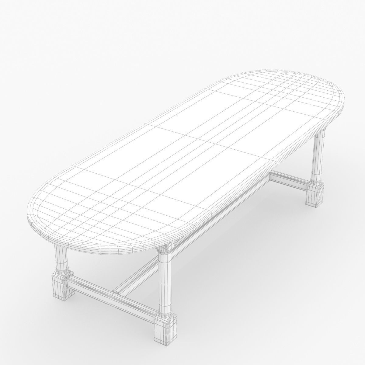 Breakfast table in light oak 3D model_34