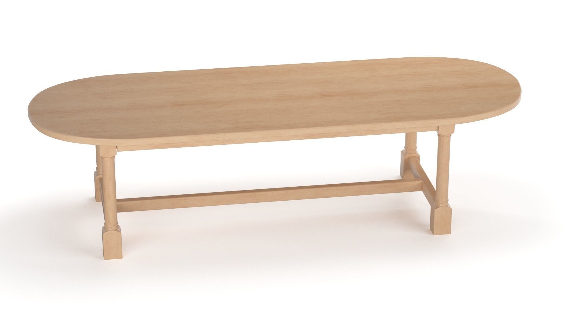 Breakfast table in light oak 3D model_16