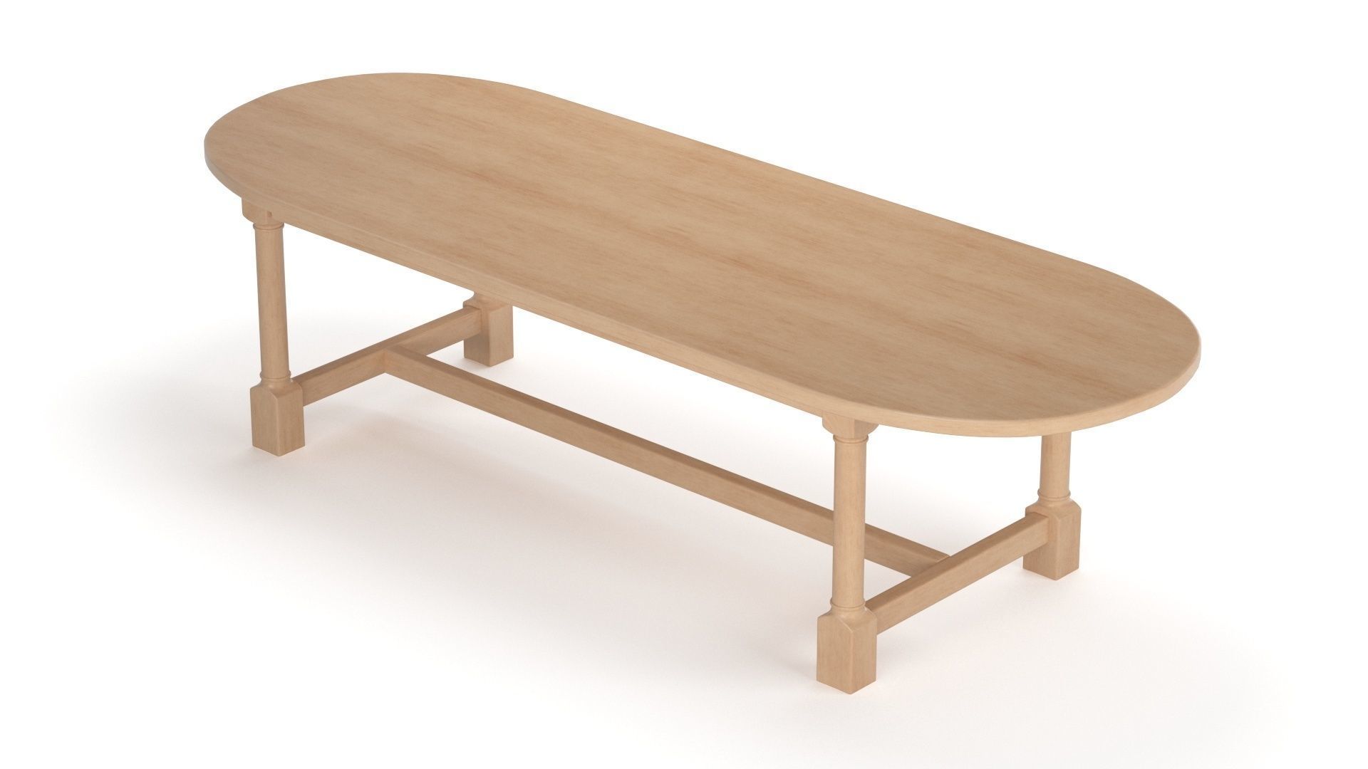Breakfast table in light oak 3D model_29
