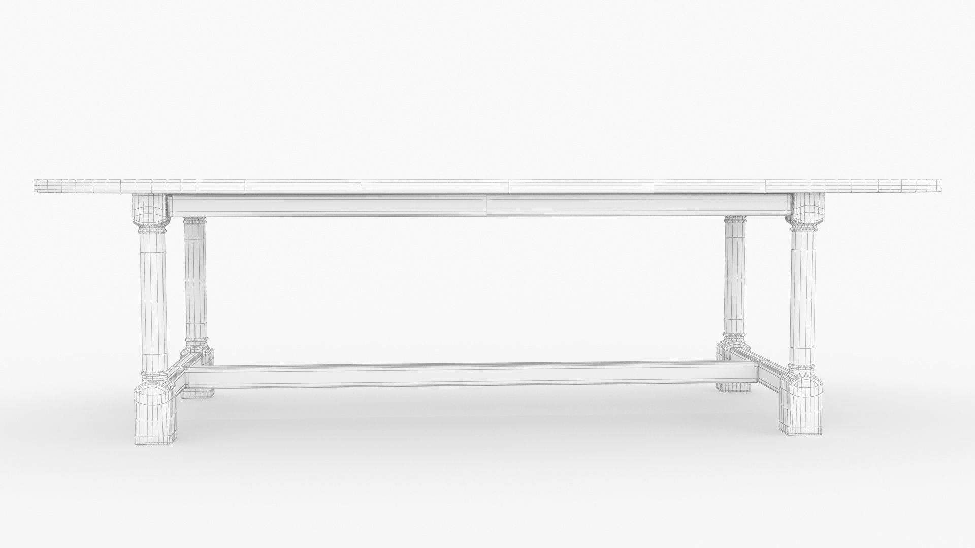 Breakfast table in light oak 3D model_9