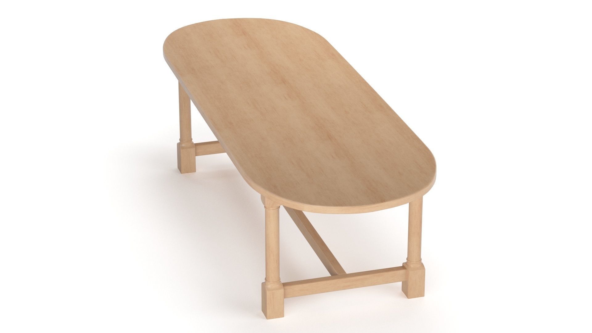 Breakfast table in light oak 3D model_20