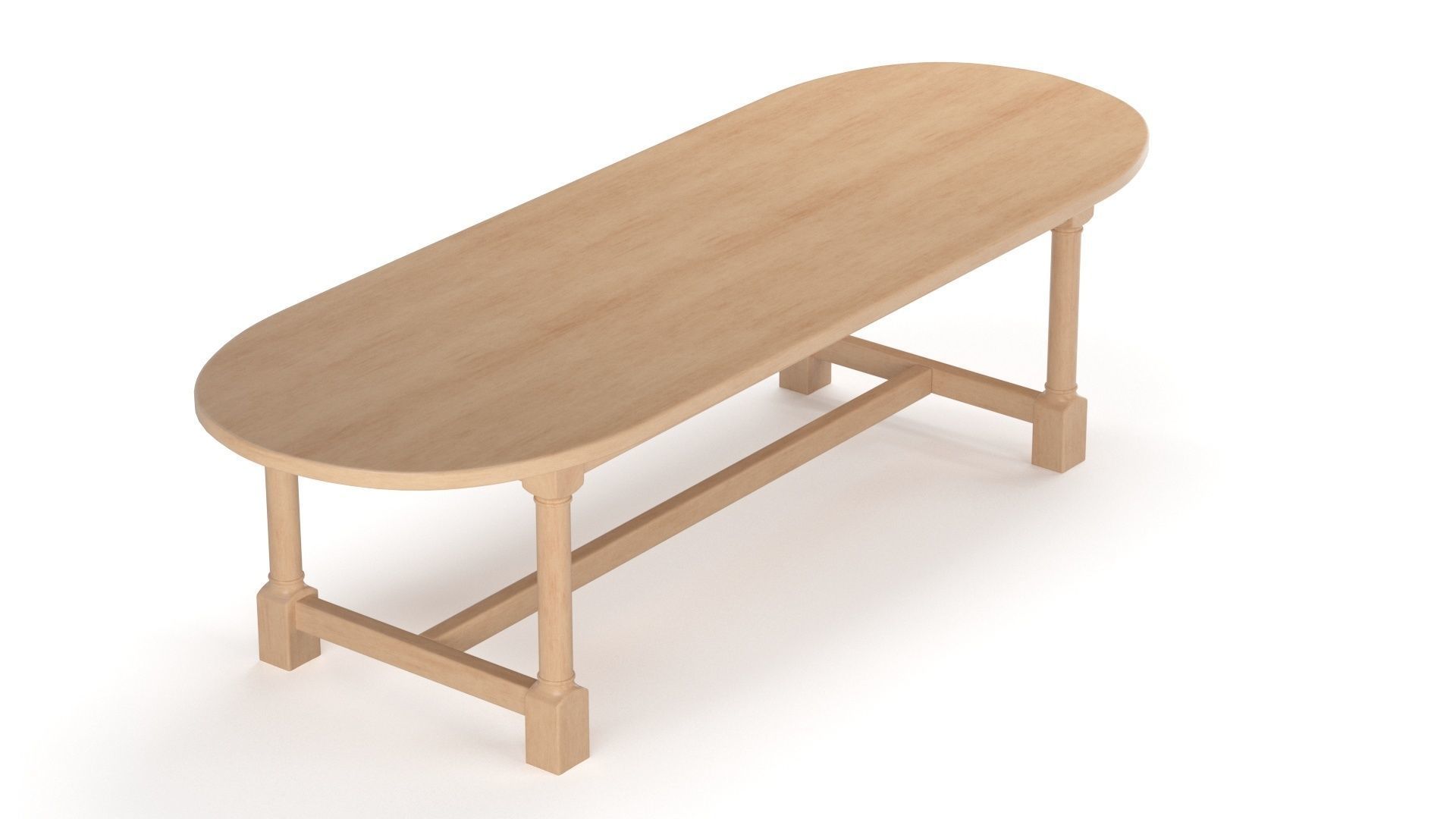 Breakfast table in light oak 3D model_18