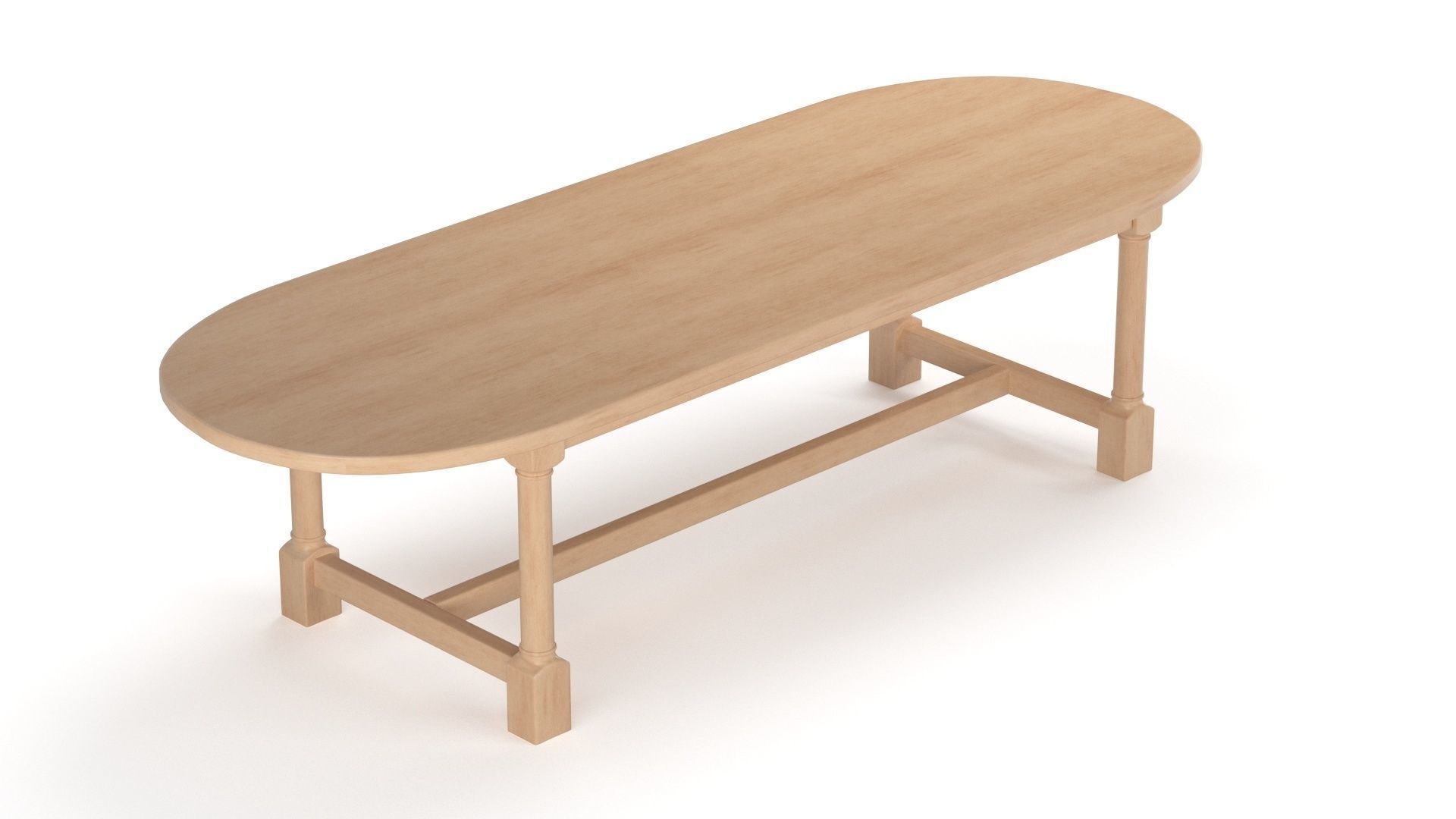 Breakfast table in light oak 3D model_24