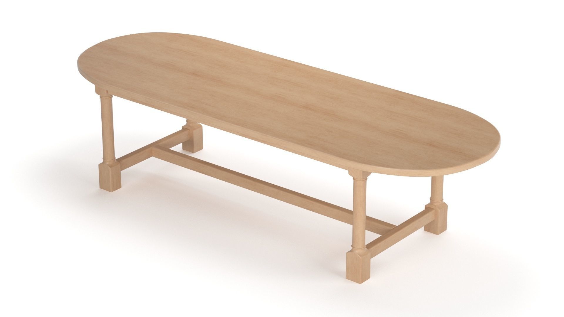 Breakfast table in light oak 3D model_30