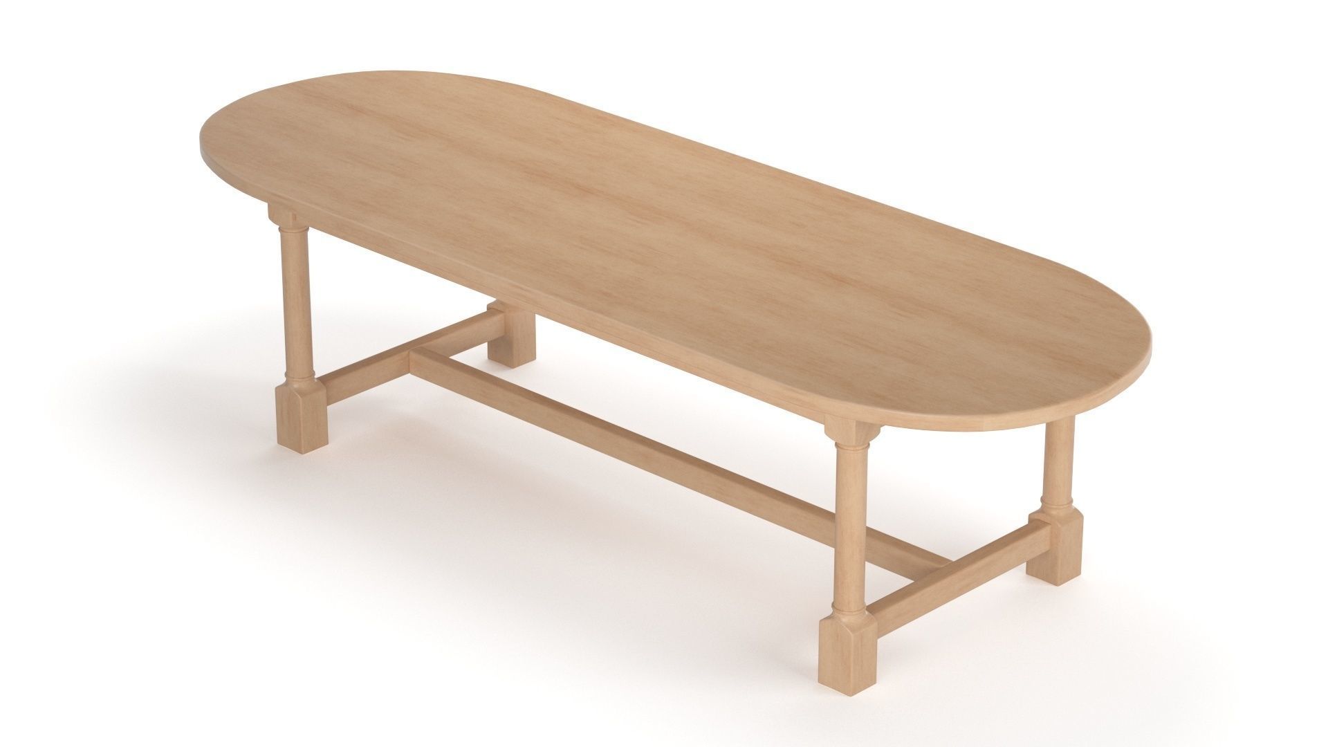 Breakfast table in light oak 3D model_21