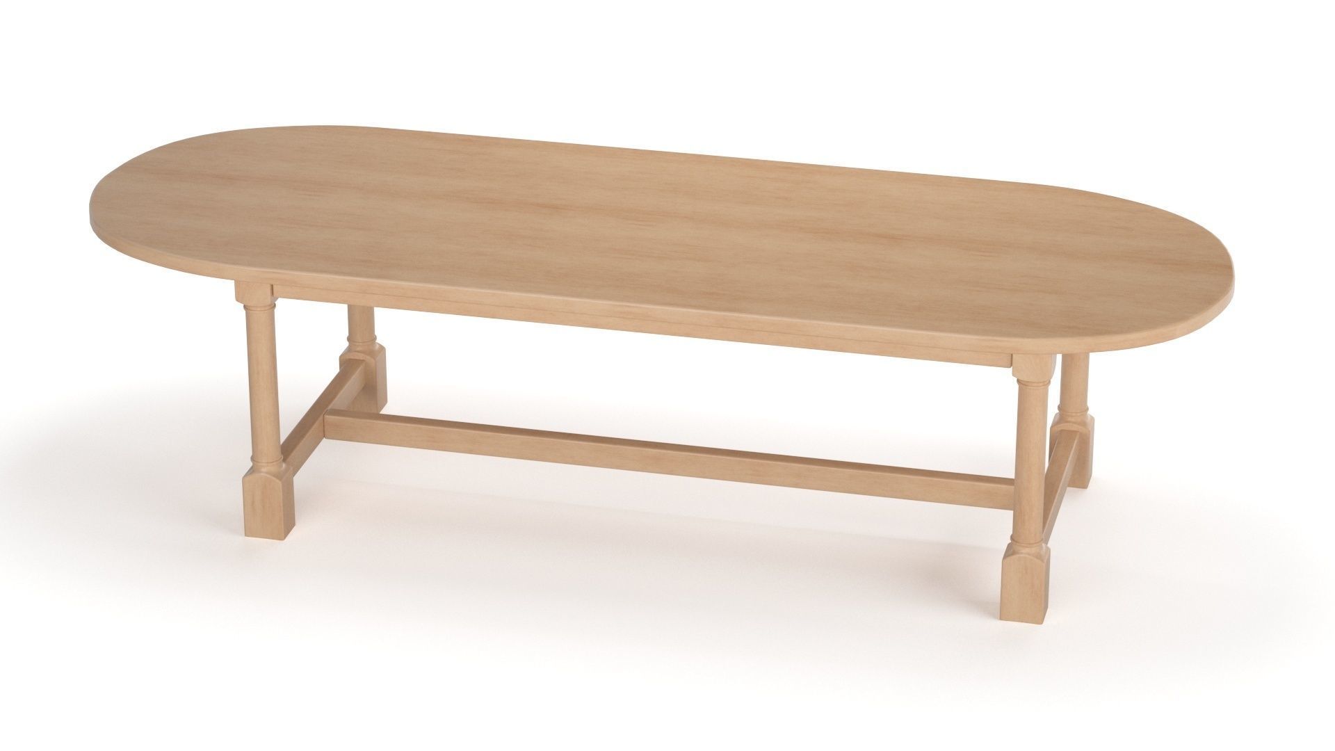 Breakfast table in light oak 3D model_22