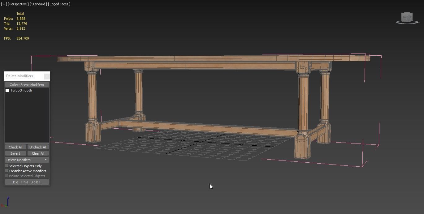 Breakfast table in light oak 3D model_3