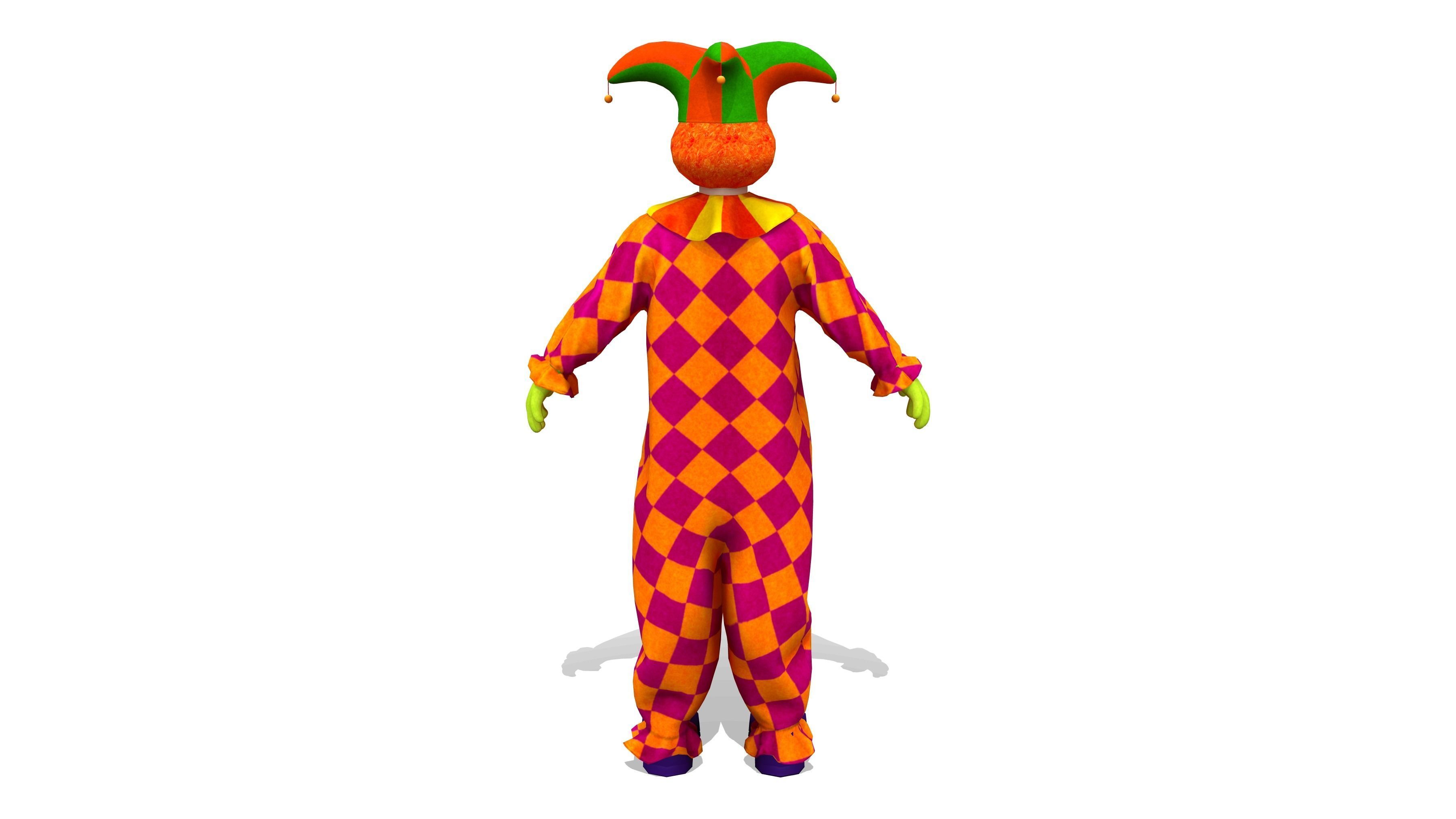 Complete Clown Avatar Low-poly 3D model_4