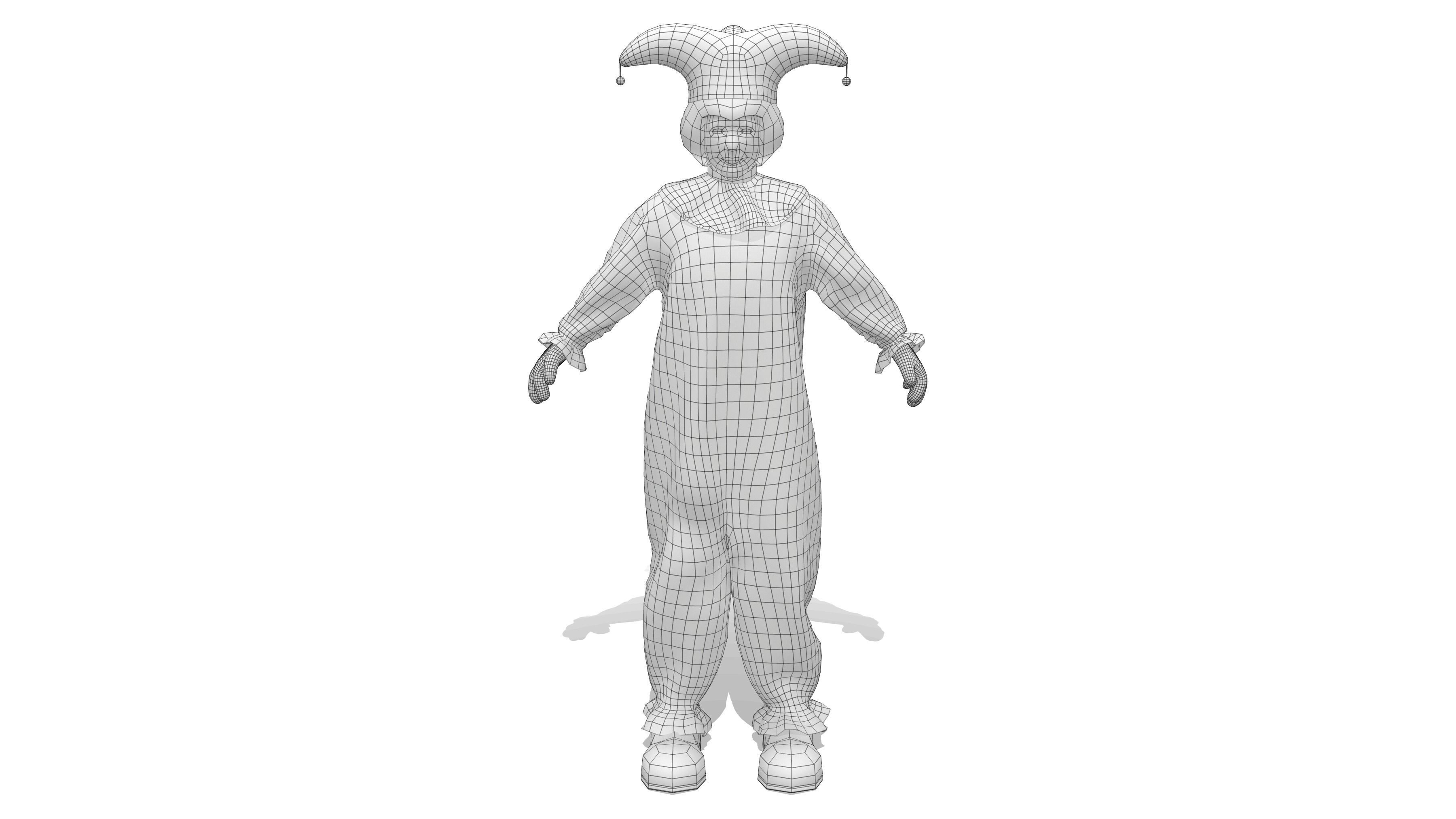 Complete Clown Avatar Low-poly 3D model_6