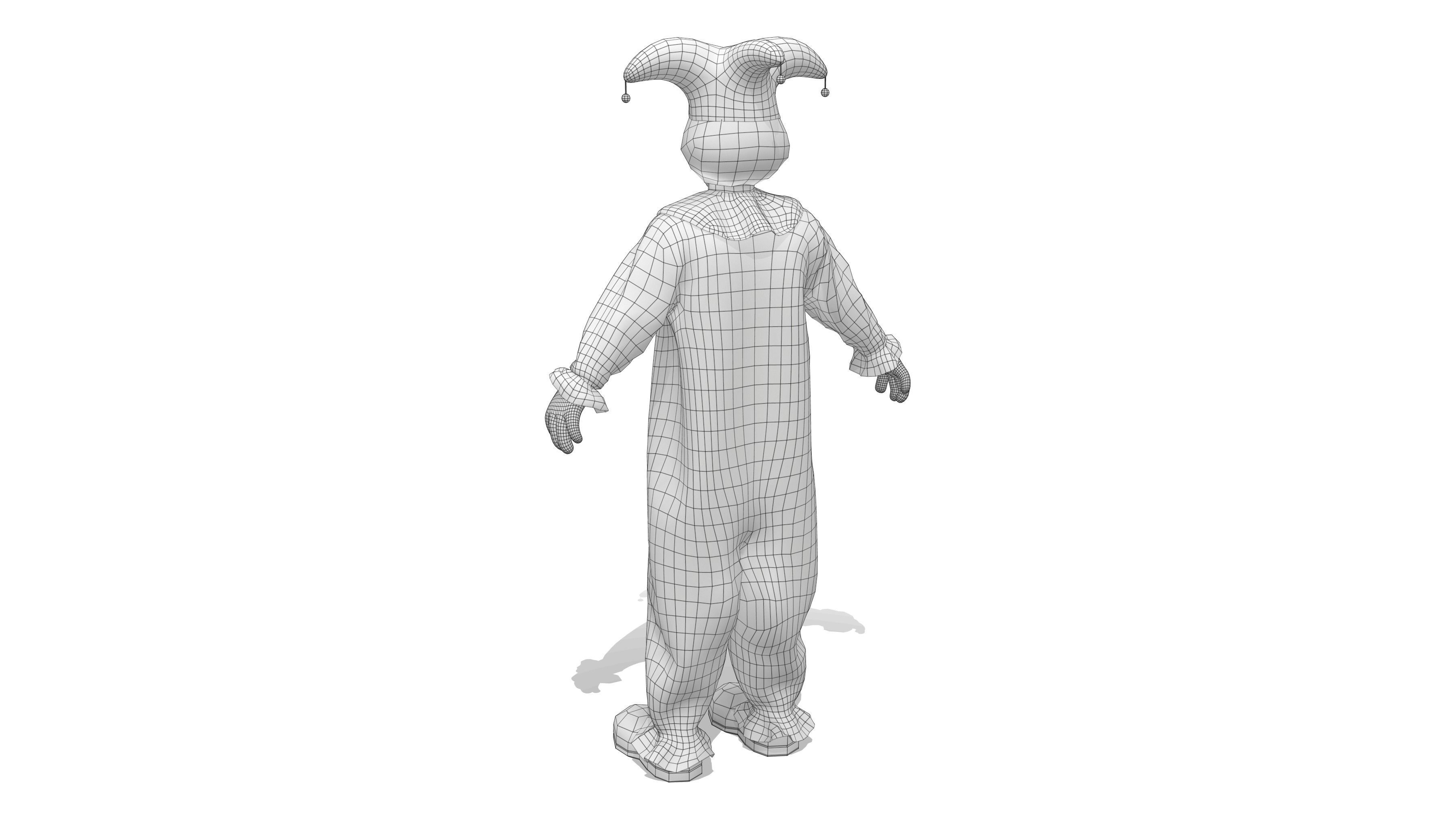 Complete Clown Avatar Low-poly 3D model_7