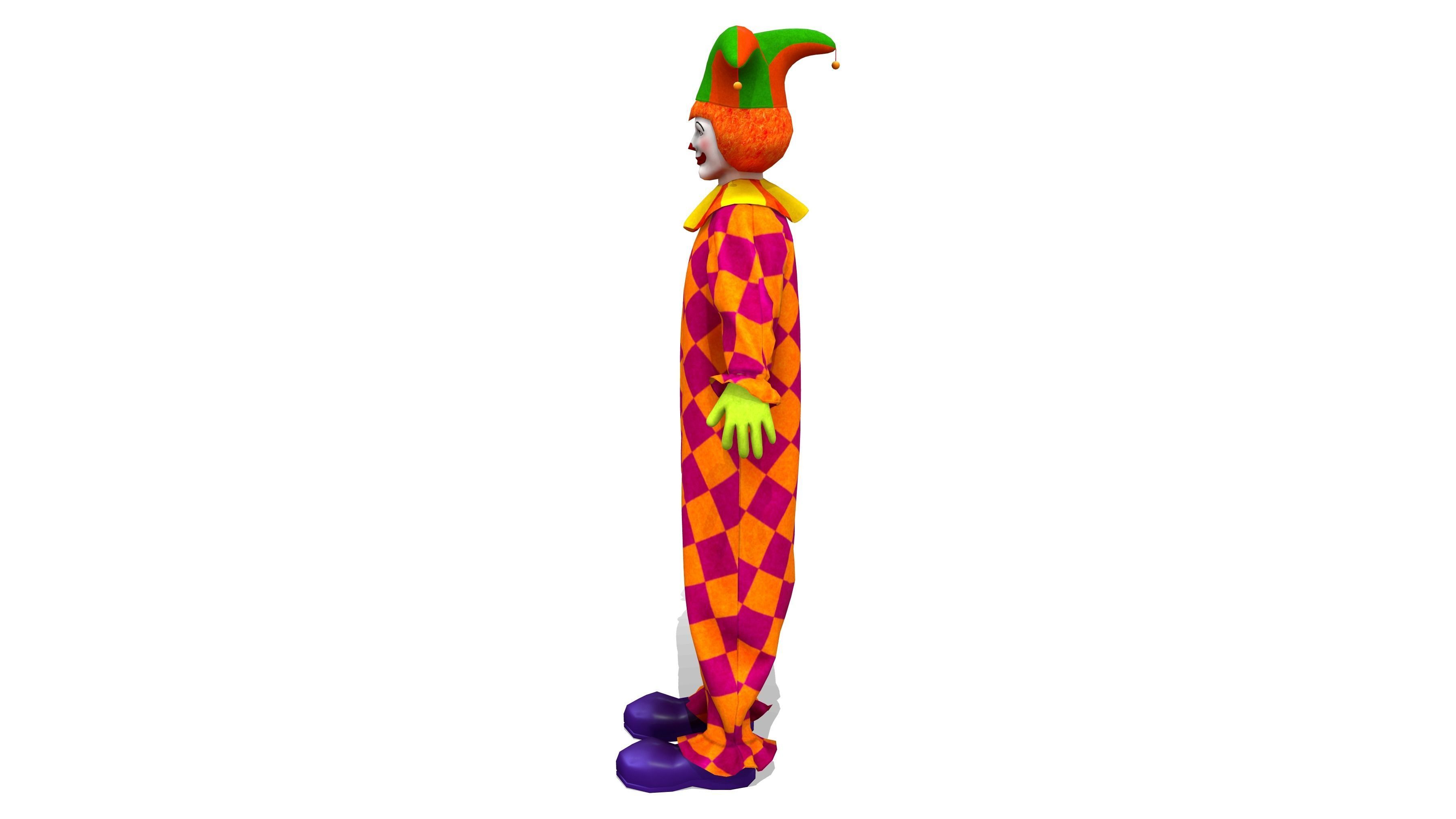 Complete Clown Avatar Low-poly 3D model_3