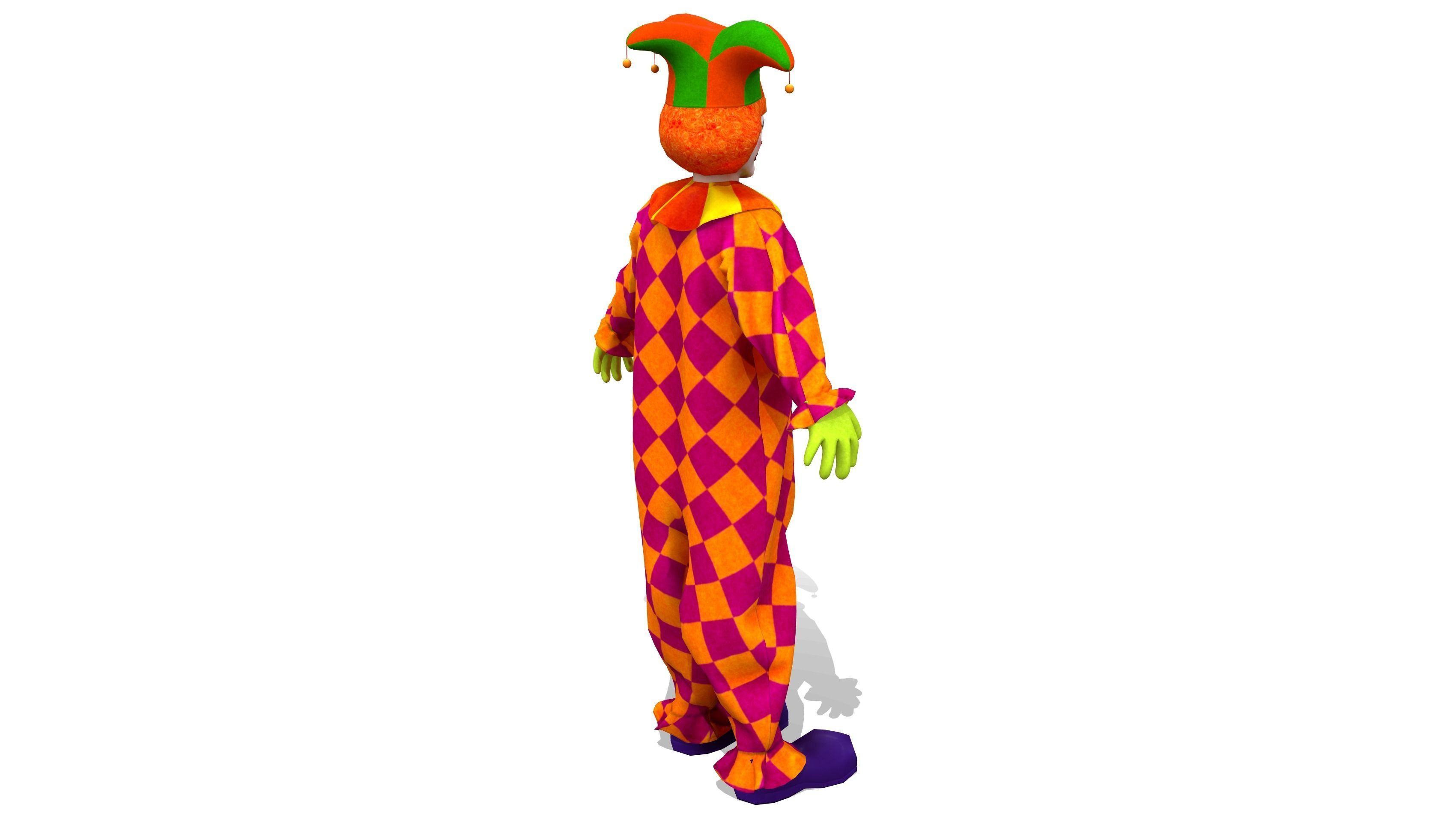 Complete Clown Avatar Low-poly 3D model_5