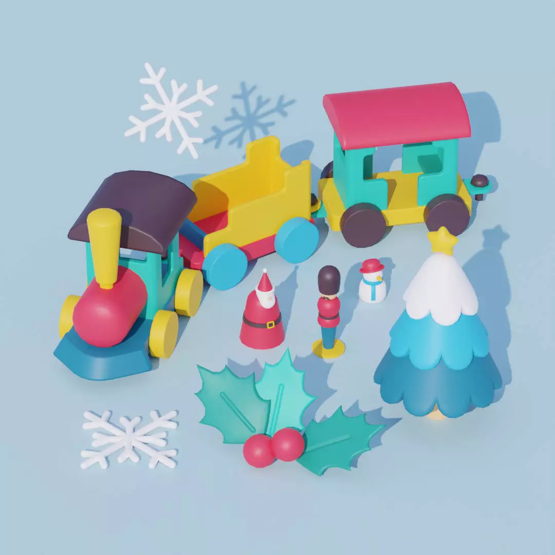 Stylized Cartoon Christmas Collection 3D model_0