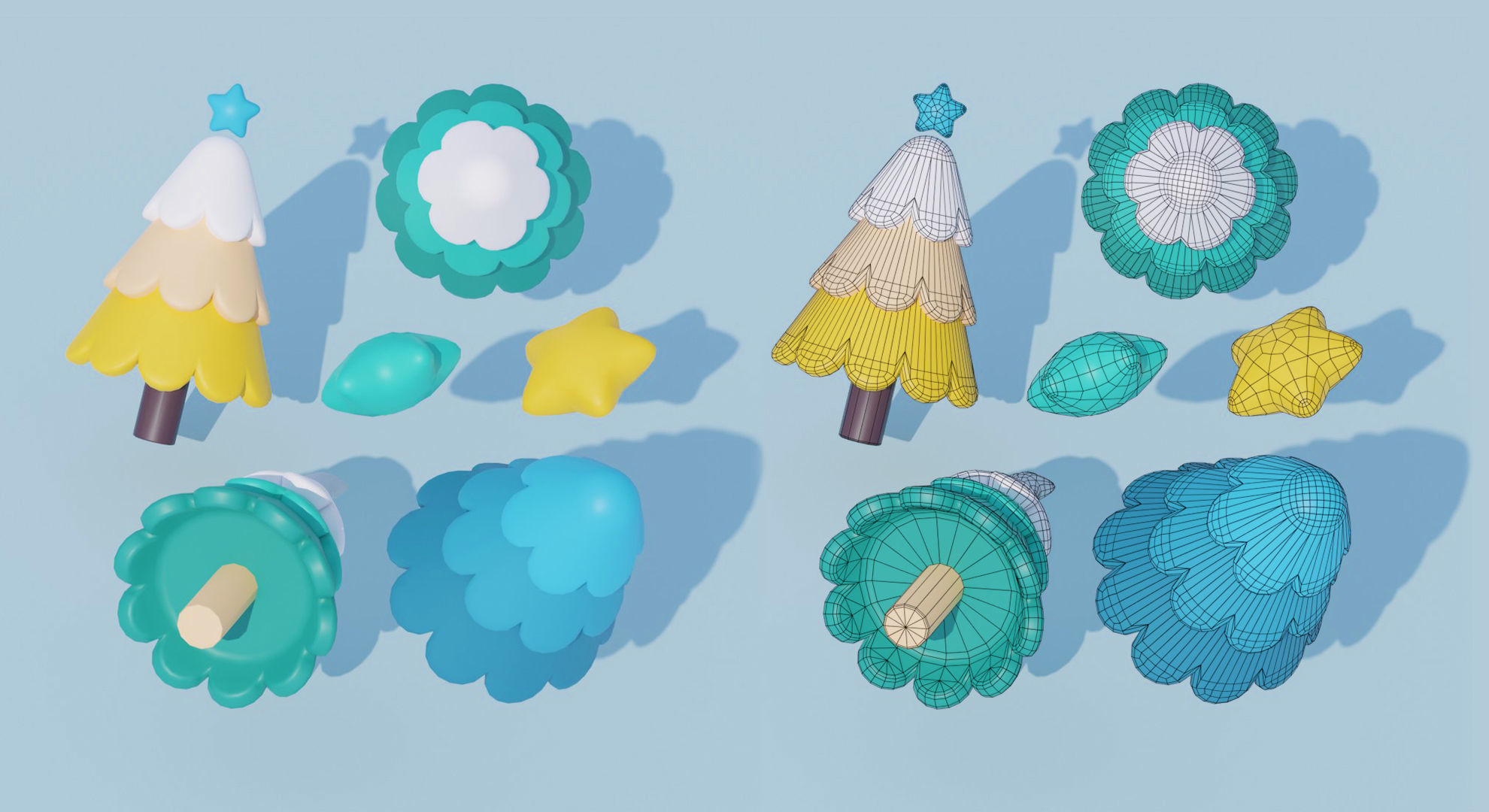 Stylized Cartoon Christmas Collection 3D model_10