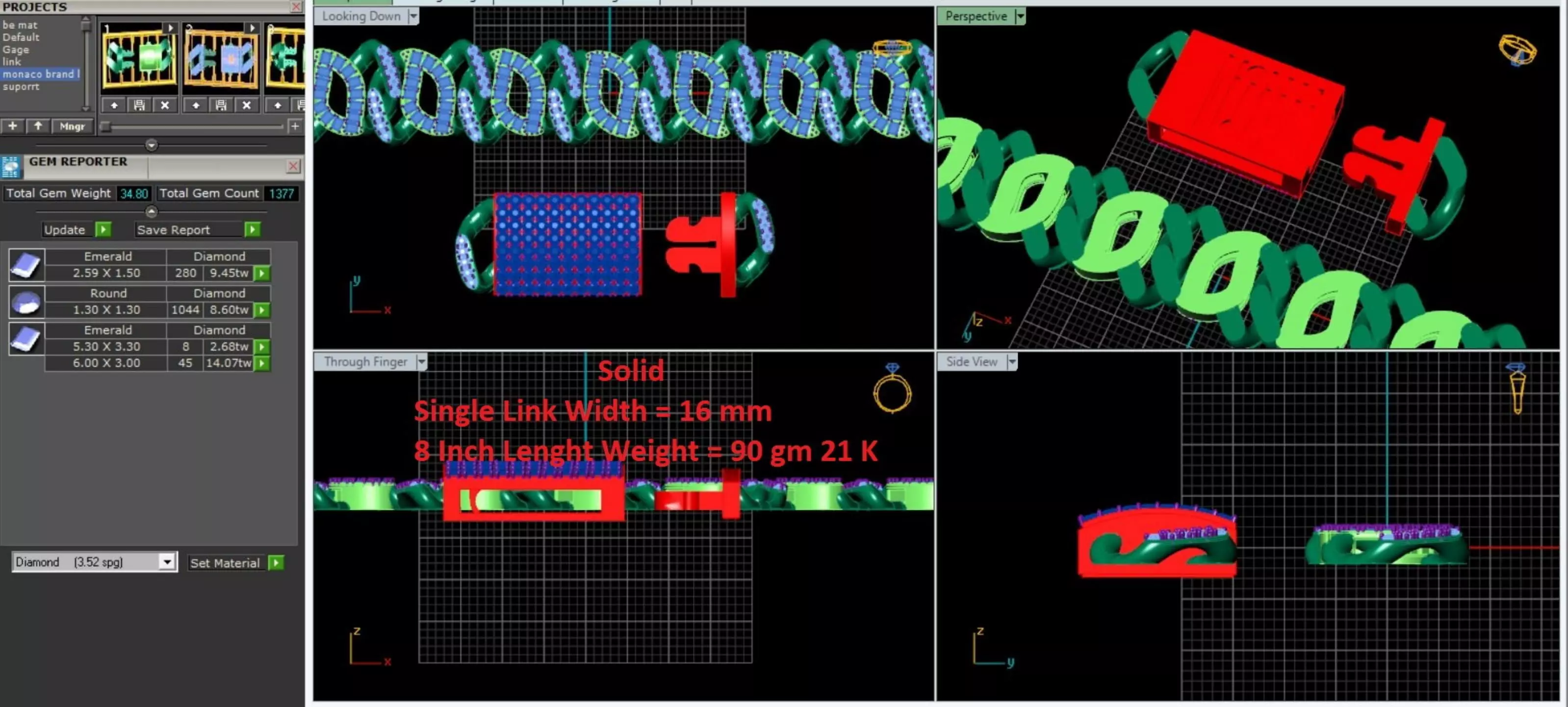 Cubic Diamond Chain 20 3D print model_0