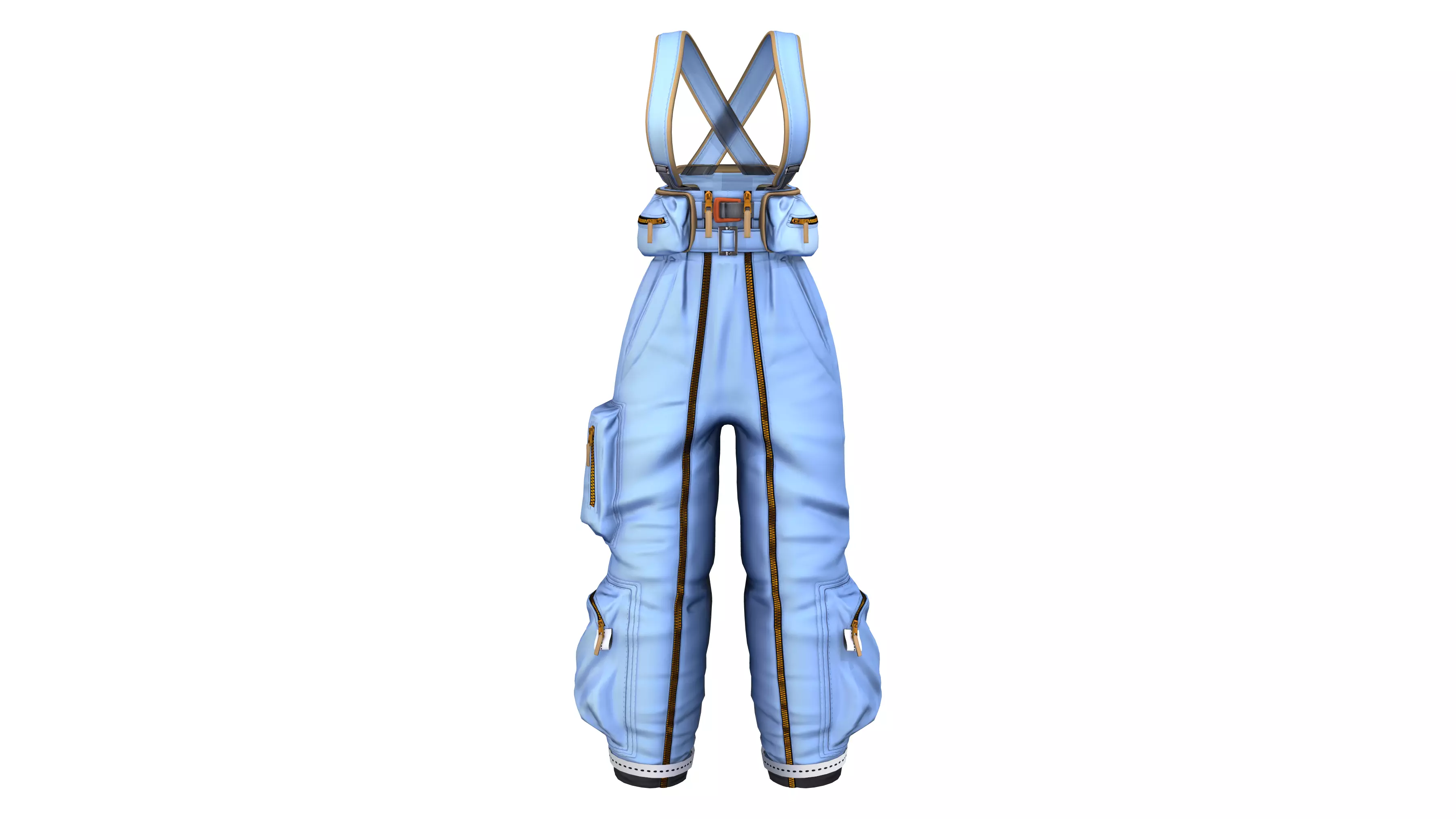 Female Blue Paratrooper E Dungaree Low-poly 3D model