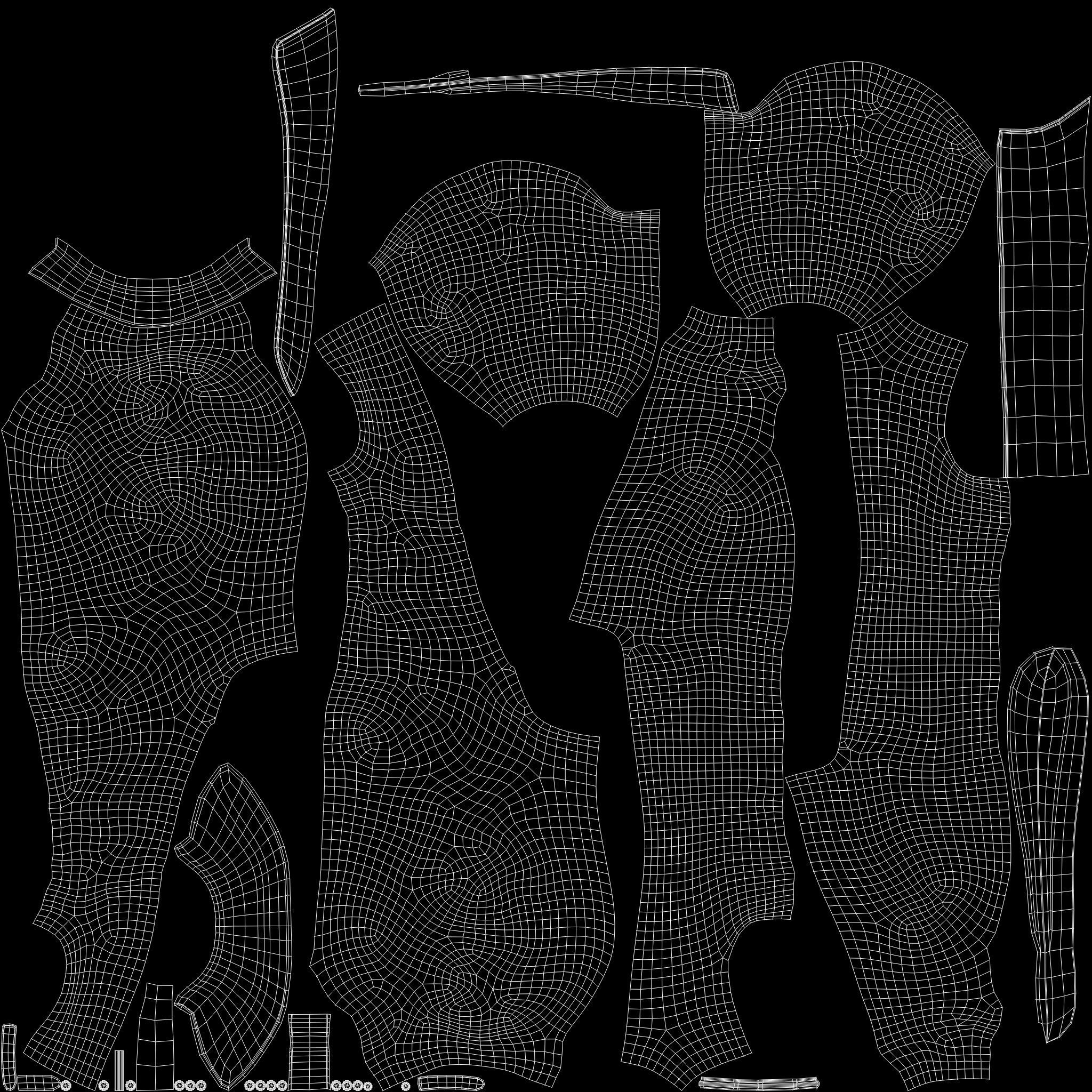 Old Vintage Green Pilot Uniform Low-poly 3D model_14