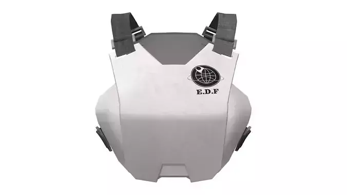 White Sci-fi Tactical Female Bulletproof Vest Low-poly 3D model