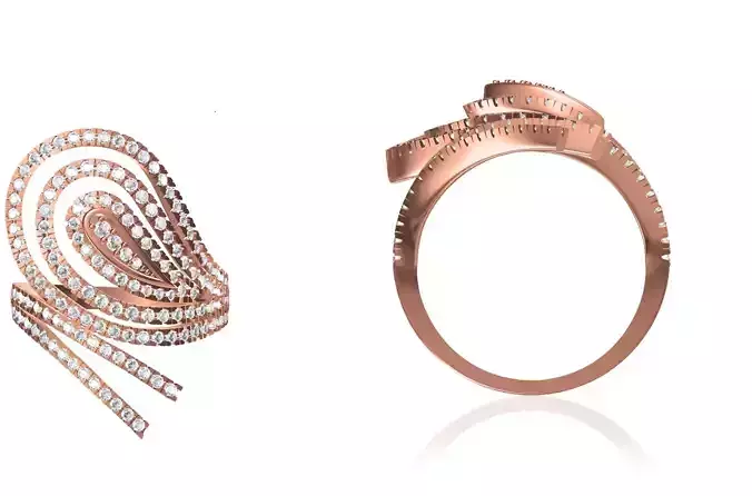 Women Wedding Engagement Ring STL FBX JCD Details