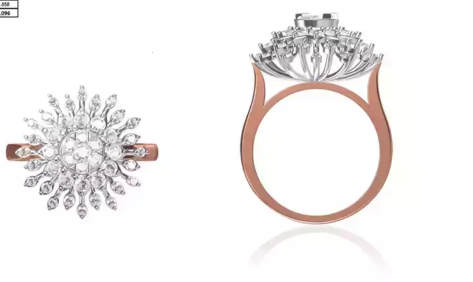 Women Wedding Engagement Ring STL FBX JCD Details