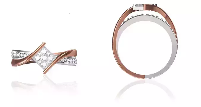 Women Wedding Engagement Ring STL OBJ FBX JCD Details