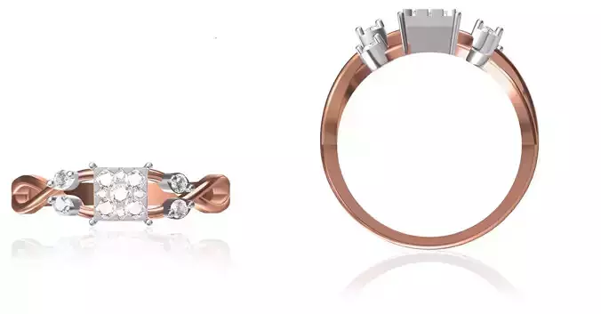 Women Wedding Engagement Ring STL OBJ FBX JCD Details