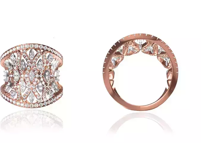 Women Wedding Engagement Ring STL FBX JCD Details