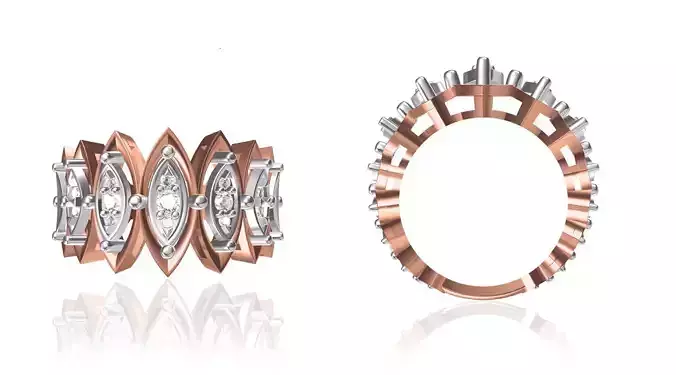 Women Wedding Engagement Ring STL FBX JCD Details