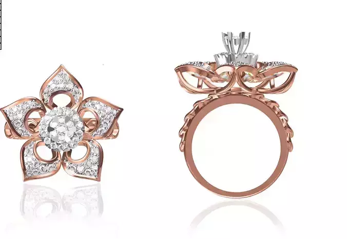 Women Wedding Engagement Ring STL FBX JCD Details