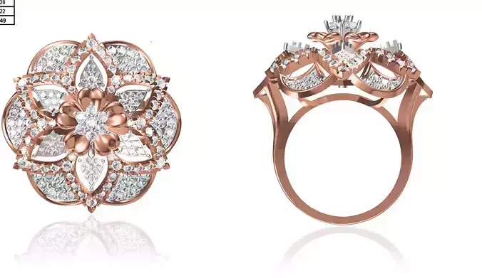 Women Wedding Engagement Ring STL FBX JCD Details