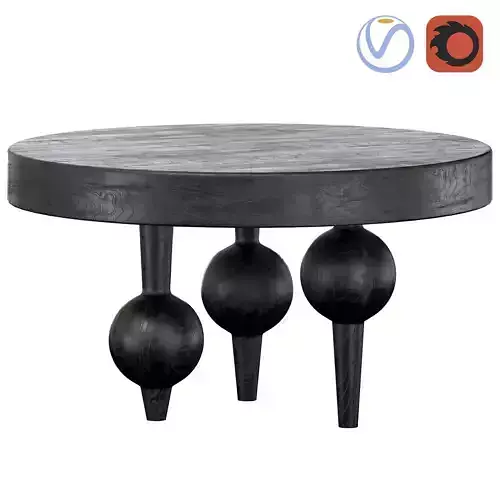 Bois Blanc Dining table mango spherical legs