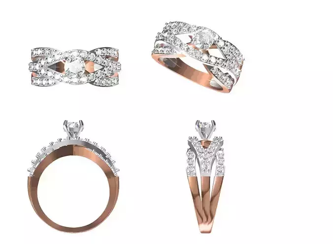 Women Wedding Engagement Ring STL FBX JCD Details