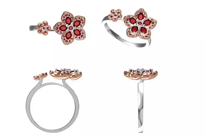 Women Wedding Engagement Ring STL FBX JCD Details