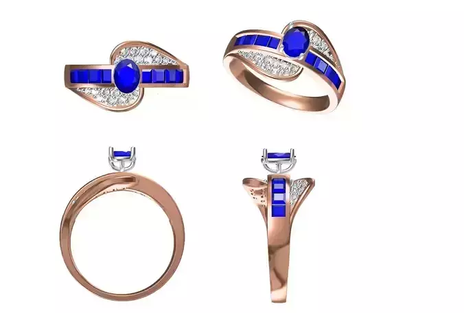 Women Wedding Engagement Ring STL FBX JCD Details