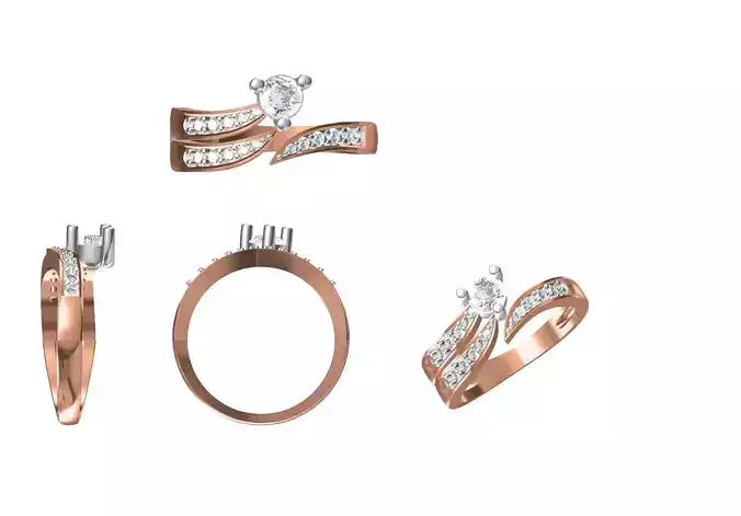 Women Wedding Engagement Ring STL FBX JCD Details