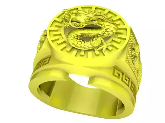 lucky chinese dragon men ring 5063