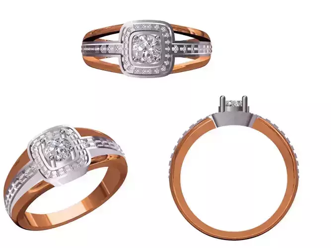 Women Wedding Engagement Ring STL FBX JCD Details